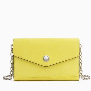 Rag & Bone Atlas chain crossbody wallet bag in yellow suede leather